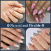 Picture of Luckyfairy Short Almond Fake Nails, 504pcs Soft Gel Pre-Shaped Acrylic Nail Tips, Half Matte Full Cover Clear Gelly Press on Flase Nail Tips for Extension Nail Manicure Home DIY 12 Sizes Gelly Tips