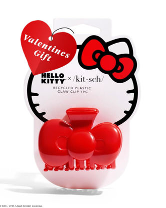 Picture of Hello Kitty x Kitsch Recycled Plastic Bow Shape Hair Claw, Medium Claw Clips for Women and Girls, Cute Valentines Day Gift for Her, 1pc (Red) - Valentines Day Gifts