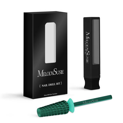 Picture of MelodySusie Super Cut Edition 5 in 1 Nail Drill Bits, 3/32'' Carbide Tungsten Multi-function Bits, Suitable for Manicure Pedicure Cuticle Gel Polishing, Green, Series Bit-M, C