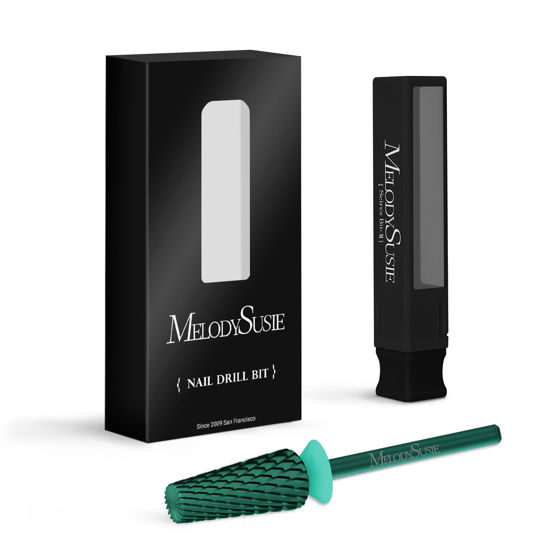 Picture of MelodySusie Super Cut Edition 5 in 1 Nail Drill Bits, 3/32'' Carbide Tungsten Multi-function Bits, Suitable for Manicure Pedicure Cuticle Gel Polishing, Green, Series Bit-M, C