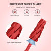 Picture of MelodySusie Super Cut Edition 5 in 1 Nail Drill Bits, 3/32'' Carbide Tungsten Multi-function Bits, Suitable for Manicure Pedicure Cuticle Gel Polishing, Red, Series Bit-M, 4XC