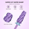 Picture of MelodySusie Super Cut Edition 5 in 1 Nail Drill Bits, 3/32'' Carbide Tungsten Multi-function Bits, Suitable for Manicure Pedicure Cuticle Gel Polishing, Purple, Series Bit-M, 4XC