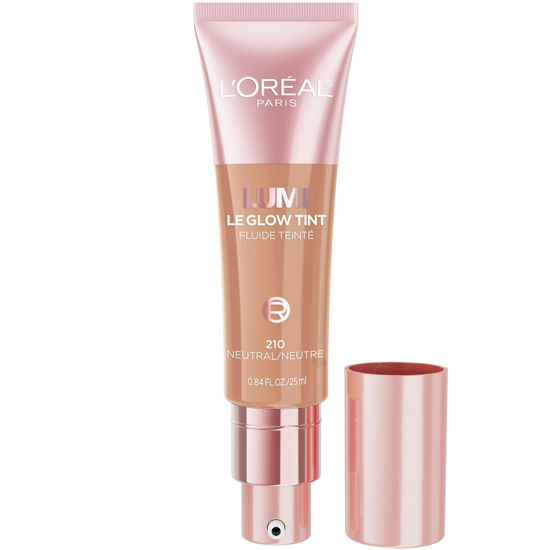 Picture of L’Oréal Paris Lumi Le Glow Skin Tint, Lightweight Water-Based Tinted Serum with Foundation-Like Coverage, Glow Illuminator, Neutral 210, 0.85 Fl Oz