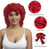 Picture of AWAYTR Long Satin Bonnet for Women - Double Layer Elastic Silk Bonnet for Braids Hair Sleeping Cap with Tie Band (Wine Red)