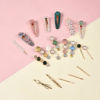 Picture of Mehayi 20 PCS Pearls and Acrylic Resin Hair Clips, Handmade Hair Barrettes, Marble Alligator bobby pins, Glitter Crystal Geometric Hairpin, Elegant Gold Hair Accessories, Gifts for Women Girls