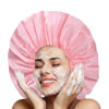 Picture of Extra Large Shower Cap 2 PCS Waterproof Shower Caps for Women, Super Jumbo Shower Cap, Reusable Super Large Bath Caps Hair Cap for Long Thick Curly Hair, Locs, Twist Braids - Black + Pink