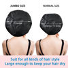 Picture of Extra Large Shower Cap 2 PCS Waterproof Shower Caps for Women, Super Jumbo Shower Cap, Reusable Super Large Bath Caps Hair Cap for Long Thick Curly Hair, Locs, Twist Braids - Black + Pink