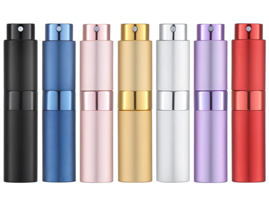 Picture of Tekson 7PCS 8ml Travel Perfume Atomizer Refillable, Mini Cologne Spray Bottle Empty, Small Aftershave Sprayer for Liquid Dispenser (Seven Colors)