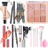 Picture of YBUETE Makeup Set Kit for Women Girls Teens, Makeup Present Set, Includes 9 Color Eyeshadow, Counter Stick, Foundation, Eyebrow Pencil, Eyeliner, Mascara, Lip Gloss, 5Pcs Brushes, Sponge
