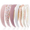 Picture of AHONEY 7 Pack Pink Headbands for Girls Women Headbands Trendy Non Slip Hairbands Cute Croquett Hair Accessories Kawaii Multi-style Headband Pack (Pink)