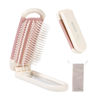 Picture of RHOS Folding Brush with Mirror for Women, Girls - Mini Hair Brush for Purse, Small Pocket Brush with Soft Nylon Bristles and Mirror for Travel (Beige)