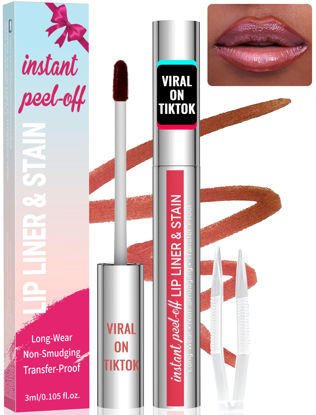 Picture of iMethod Lip Stain - Lip Liner Stain, Peel Off Lip Stain with Tweezer, Natural Long Lasting Lip Stain Peel Off, Waterproof, Easy to Use, Stay On All Day, Cocoa