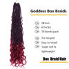 Picture of LMZIM 18 Inch 8 Packs Boho Box Braids Crochet Hair Bohemian Crochet Box Braids with Curly Ends Hippie Braids Braiding Hair Goddess Box Braids (18 inch, T1B/TBUG)