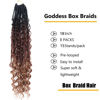 Picture of LMZIM 18 Inch 8 Packs Box Braids Crochet Hair Bohemian Crochet Box Braids with Curly Ends Hippie Braids Goddess Box Braids Synthetic Crochet Hair for Black Women 1b/33/30