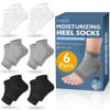Picture of TEAWOO 6 Pairs Moisturizing Heel Socks for Cracked Heel Treatment, Foot Care Toeless Socks to Soften and Hydrate Dry Cracked Feet Heels, Cracked Heel Repair Socks, Gel Socks for Dry Cracked Feet