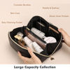 Picture of Prite Travel Cosmetic Bag Makeup Organizer Bag For Women Large Capacity Waterproof PU Leather Toiletry Bag with Handle and Clear Divider(Large Black)