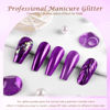 Picture of Laza Chrome Nail Powder Mirror Effect Metallic Dust Holographic Glitter Glazed Manicure Decoration Reflective Pigment for DIY Gel Polish Nail Art, Resin Craft, Gifts - Purple