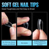 Picture of TOMICCA Short Square Nail Tips,Acrylic Gel Nail Tips 240Pcs Fake Nail Tips Full Cover 12 Sizes False Nails Half Matte for Nail Extension Home DIY Salon