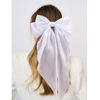 Picture of ATODEN White Hair Bows Silky Satin Hair Ribbons 4Pcs Oversized Long Tail Large Bow Hair Clips Bowknot Aesthetic Wedding Hair Accessories for Women Girls