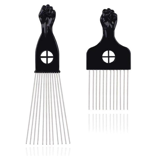 Picture of Hair Pick Comb for Curly Hair,Sturdy Plastic Afro Pick for Black Men Women with Unique Handle Design,Suitable for All Hair Lengths and Genders,Ideal Beard Pick Hair Styling Accessory and Grooming Tool