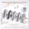 Picture of Laza Chrome Nail Powder Mirror Effect Metallic Dust Holographic Glitter Glazed Manicure Decoration Reflective Pigment for DIY Gel Polish Nail Art, Resin Craft, Gifts - Silver