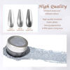 Picture of Laza Chrome Nail Powder Mirror Effect Metallic Dust Holographic Glitter Glazed Manicure Decoration Reflective Pigment for DIY Gel Polish Nail Art, Resin Craft, Gifts - Silver