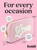 Picture of LOVE Valentine Makeup Bag Travel Cosmetics Pouch and Toiletry Bag, Nylon Zipper Pouch Purse, Cute Make Up Organizer Storage Tote for Women Girls, Travel Skincare Case, Small Makeup Bags, Flamingo