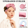 Picture of Gwabee No Heat Overnight Curl Headband, 70" Soft Ribbon Curl Wrap for Long Hair - 9 PCS Rods Set with Bonnet, Pink