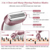 Picture of Akunbem Electric Shaver for Women for Legs Bikini Trimmer Electric Razors for Women Underarm Public Hairs Rechargeable Womens Shaver Wet Dry Use Painless Cordless with Detachable Head (Pink)