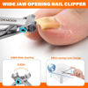 Picture of Toenail Clippers for Seniors Thick Toenails, Heavy Duty Large Toe Nail Clippers for Men Thick Nails with Wide Opening, Sharp Ingrown Toenail Clippers Nail Cutter Long Handle with Slanted Curved Blade
