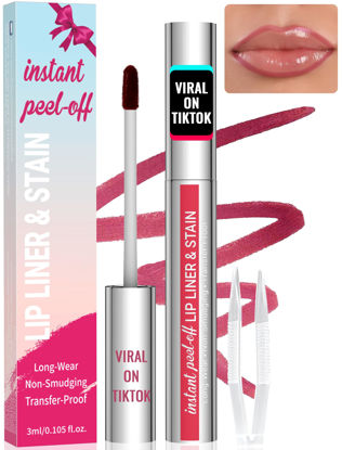 Picture of iMethod Lip Stain - Lip Liner Stain, Peel Off Lip Stain with Tweezer, Natural Long Lasting Lip Stain Peel Off, Waterproof, Easy to Use, Stay On All Day, Mauve