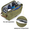 Picture of BAGSMART Toiletry Bag for Men, Canvas Travel Toiletry Organizer Dopp Kit Water-resistant Shaving Bag for Toiletries Accessories,Green-Large