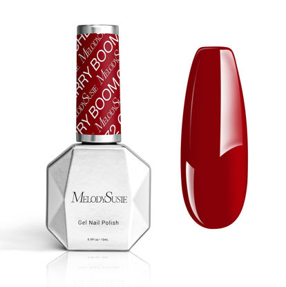 Picture of MelodySusie Thick Gel Nail Polish,15ML Cherry Red Color Soak Off UV LED Gel Polish Valentine's Day Gift for Women Nail Art Manicure Salon DIY Nail Design Decoration at Home-072