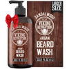 Picture of Viking Revolution Sandalwood Beard Wash for Men with Argan Oil - Beard Softener and Strengthener Beard Shampoo with Ginseng, Red Sage, Vitamin B5, Vitamin E - Sandalwood Beard Care (33.8 Fl oz)