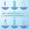 Picture of 2PCS MetalTurquoise/Lake Blue Cuticle Pusher and Cutter Remover Salon Quality Stainless Steel Gel Nail Polish Peeler Scraper Durable Manicure and Pedicure Cleaner Tool For Fingernail and Toenail