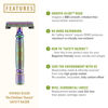 Picture of VIKINGS BLADE Double Edge Safety Razor + 5 Swedish Steel Blades + Luxury Case. Smooth, Reusable, Recyclable (Chieftain "Aurora")