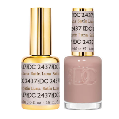 Picture of DND DC Gel Polish Set, Sheer Collection, UV/LED Gel Polish and Air Dry Nail Lacquer, Matching Chip-Free Polish Duo, 2437 Satin Luna, 0.5 Fl Oz