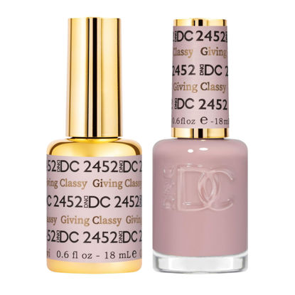 Picture of DND DC Gel Polish Set, Sheer Collection, UV/LED Gel Polish and Air Dry Nail Lacquer, Matching Chip-Free Polish Duo, 2452 Giving Classy, 0.5 Fl Oz