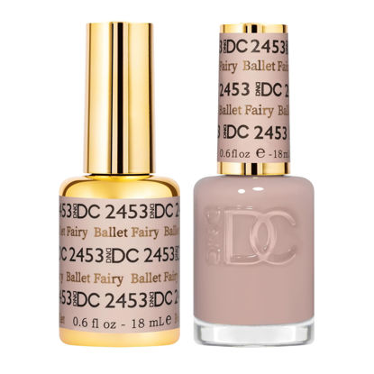 Picture of DND DC Gel Polish Set, Sheer Collection, UV/LED Gel Polish and Air Dry Nail Lacquer, Matching Chip-Free Polish Duo, 2453 Ballet Fairy, 0.5 Fl Oz