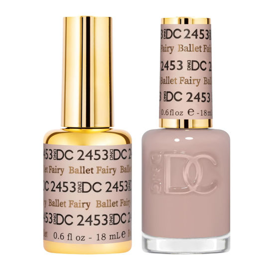 Picture of DND DC Gel Polish Set, Sheer Collection, UV/LED Gel Polish and Air Dry Nail Lacquer, Matching Chip-Free Polish Duo, 2453 Ballet Fairy, 0.5 Fl Oz