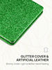 Picture of OMIRO Compact Mirror, Glitter PU Leather 1X/3X Magnification, Ultra Portable for Purses, 2.4" W x 3.4" L (Green)