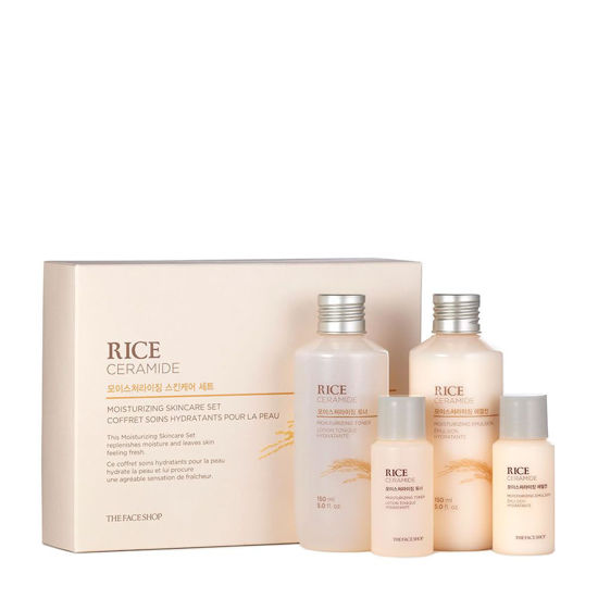 Picture of The Face Shop Rice Ceramide Moisturizing Skincare Set - Toner & Moisturizer, Korean Skin Care with Rice Water, Gift Set, Travel Size, Hydrating for Dry Skin