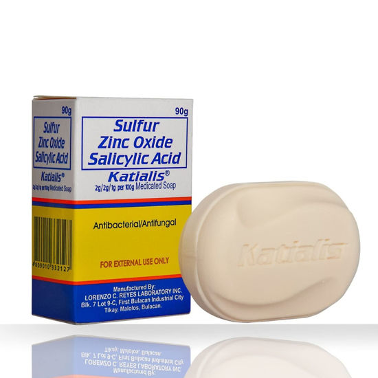 Picture of KATIALIS SOAP Sulfur Zinc Oxide Salicylic Acid Anti Fungal Anti Bacterial Soap 90 grams