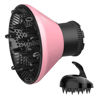 Picture of Universal Hair Diffuser Adaptable Hair Dryer Attachment for Blow Dryer Nozzles from 1.7 to 2.2 inch Diameter (Pink with Shampoo Brush)