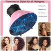 Picture of Universal Hair Diffuser Adaptable Hair Dryer Attachment for Blow Dryer Nozzles from 1.7 to 2.2 inch Diameter (Pink with Shampoo Brush)