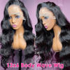 Picture of Pizazz 13x6 Body Wave Lace Front Wigs Human Hair Pre Plucked 180 Density HD Transparent Lace Frontal Wigs Human Hair for Women 9A Glueless Wigs Human Hair with Baby Hair 30Inch