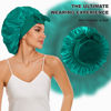 Picture of Silk Bonnet for Sleeping Women, Large Silk Hair Bonnet for Sleeping, Satin Hair Bonnet for Sleeping with Tie Band Green