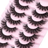 Picture of Mink Lashes Fluffy D Curl False Eyelashes 20mm Long Volume Lashes That Look Like Extensions Cat Eye Fake Lashes Faux Mink Strip Lashes Pack 7 Pairs