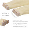 Picture of WENNALIFE Tape in Hair Extensions Human Hair, 20pcs 50g 16 inch Bleach Blonde Remy Hair Extensions Straight Human Hair Tape in Extensions Skin Weft Tape Extensions Human Hair