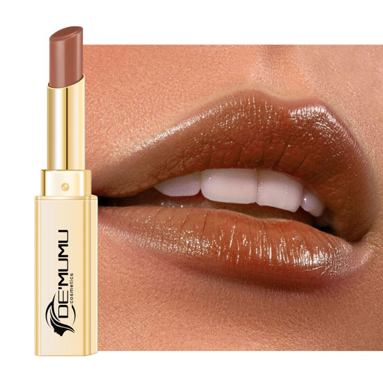 Picture of DE'MUMU Brown Lipstick for Women Hydrate Cream Lipstick Moisture Lip Gloss Sheer-Medium Coverage Shine Tinted Lip Balm for Dry Lips, DM72 Brown
